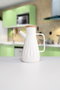 Hermia Dispensador de Aceite de Porcelana Blanca con Tapa de Bambú de 1000 ml
